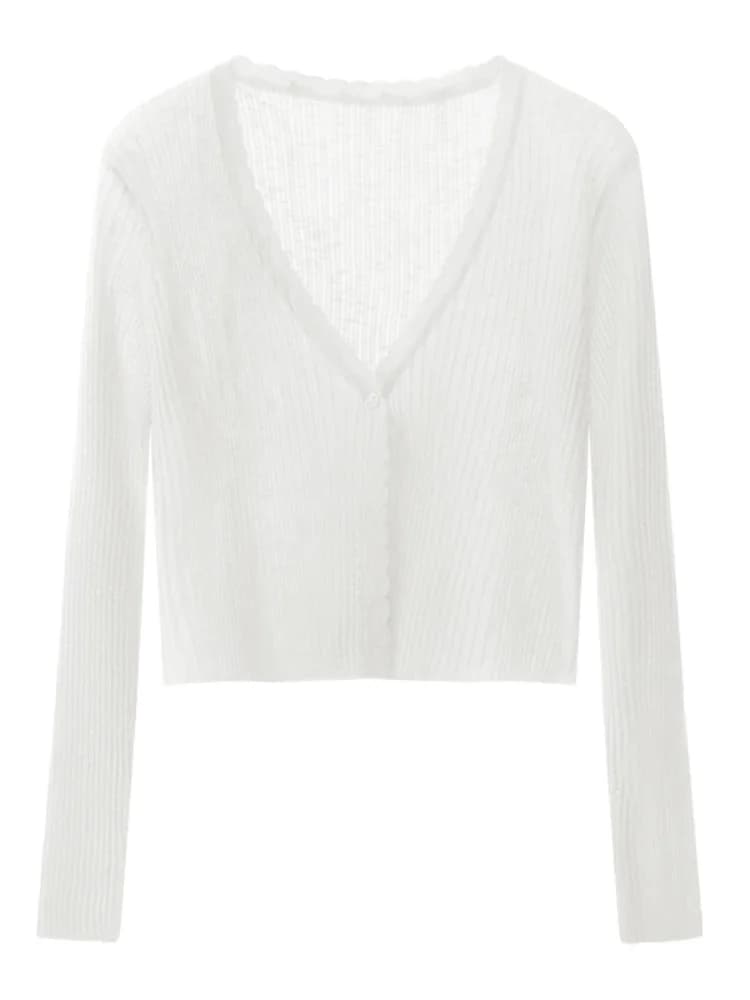 Cardigan estivo corto in maglia di seta di ghiaccio con protezione solare Gonna sottile con bretelle da donna Giacca di garza a strati Coprispalle con aria condizionata