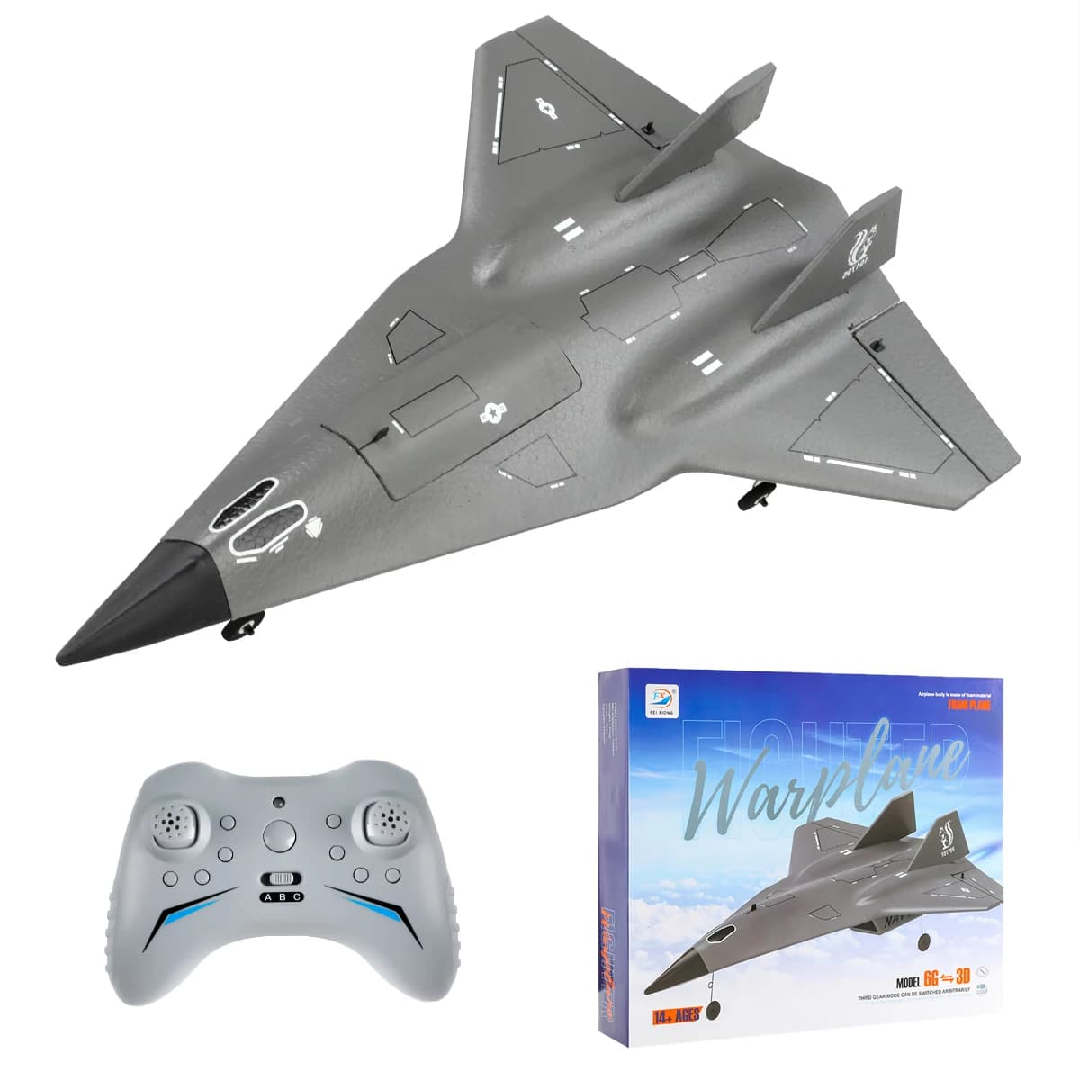 FX9672 Aircraft RC 4CH 2.4G Wireless Remote Controlled Air Jet Design Hidden Convert with Powerful Motors Air Toys