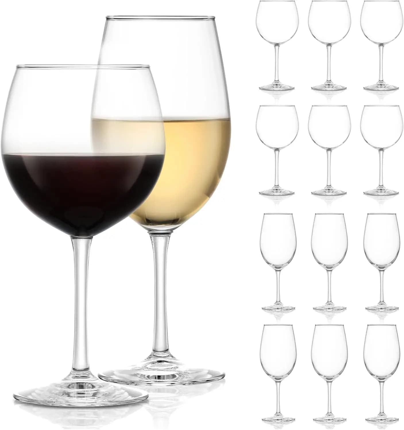 Set di bicchieri da vino da 12 pezzi per vini rossi e bianchi, calici senza piombo, perfetti per feste e regali