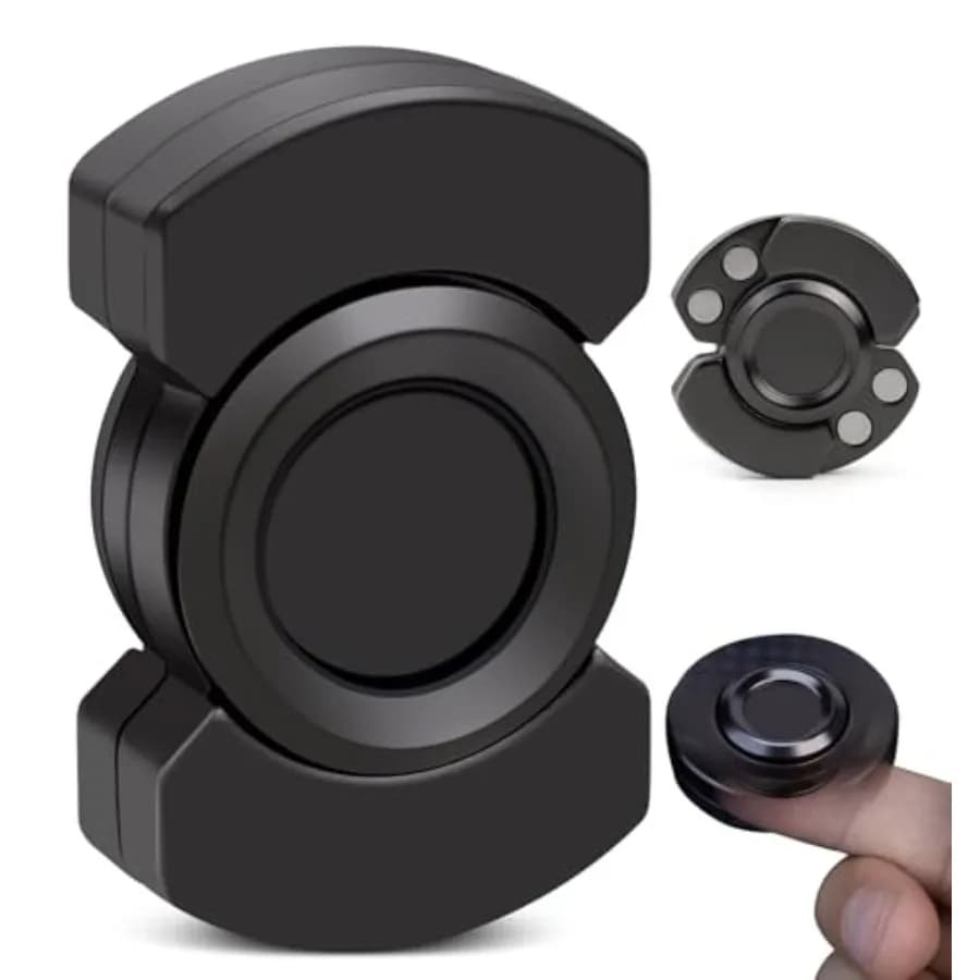 Fidget Spinner 3-in-1, Slider, Clicker EDC in Metallo, Giocattoli Antistress per Adulti, Cuscinetto in Acciaio Inossidabile, Rotazione Stabile, Aiuta a Alleviare l'Ansia
