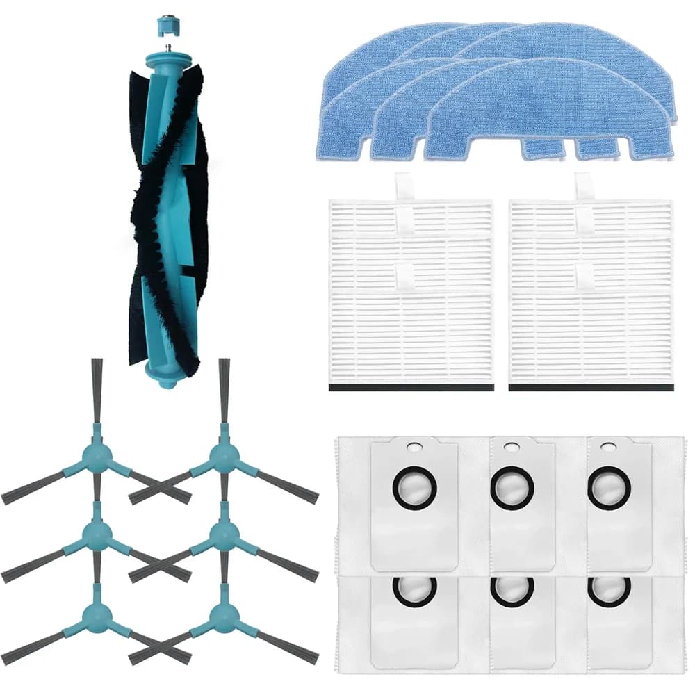 1x Main Brush+6x Side Brush+6x Hepa Filter+6x Mop Cloths+6x Dust Bag For Cecotec Conga 2499 Robot Vacuum Cleaning Kits