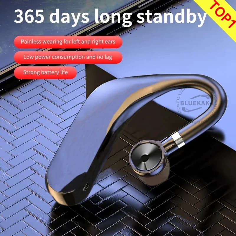 New Bluetooth 5.4 wireless earphone with universal hook Sport Business Earphones single earphones speakerphones with microphone Smartphone
