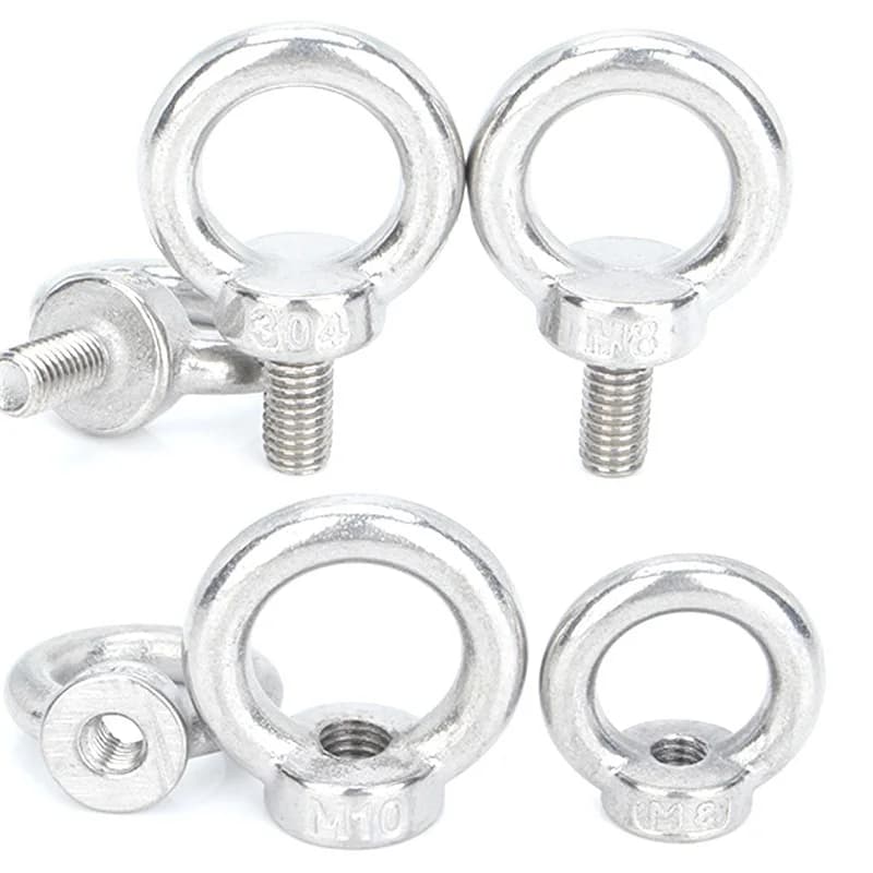 2/3/5/10PCS M3 M4 M5 M6 M8 M10 M12 DIN580 304 Dadi di sollevamento marini resistenti in acciaio inossidabile/anello a vite per fune metallica