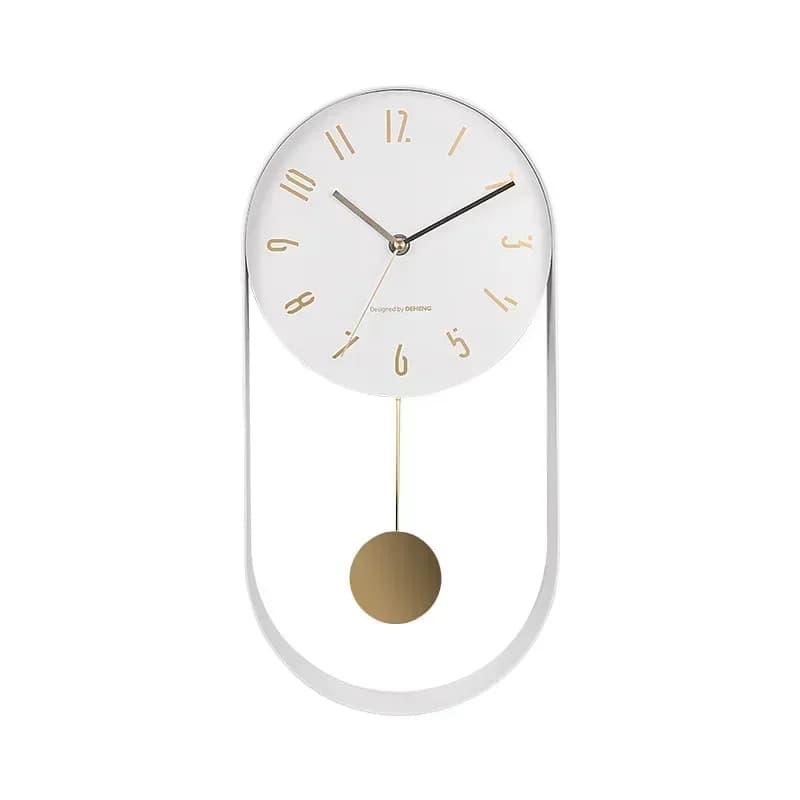 Camera da letto Soggiorno Decorazione moderna Pendolo singolo Orologio da parete oscillante senza ticchettio a batteria