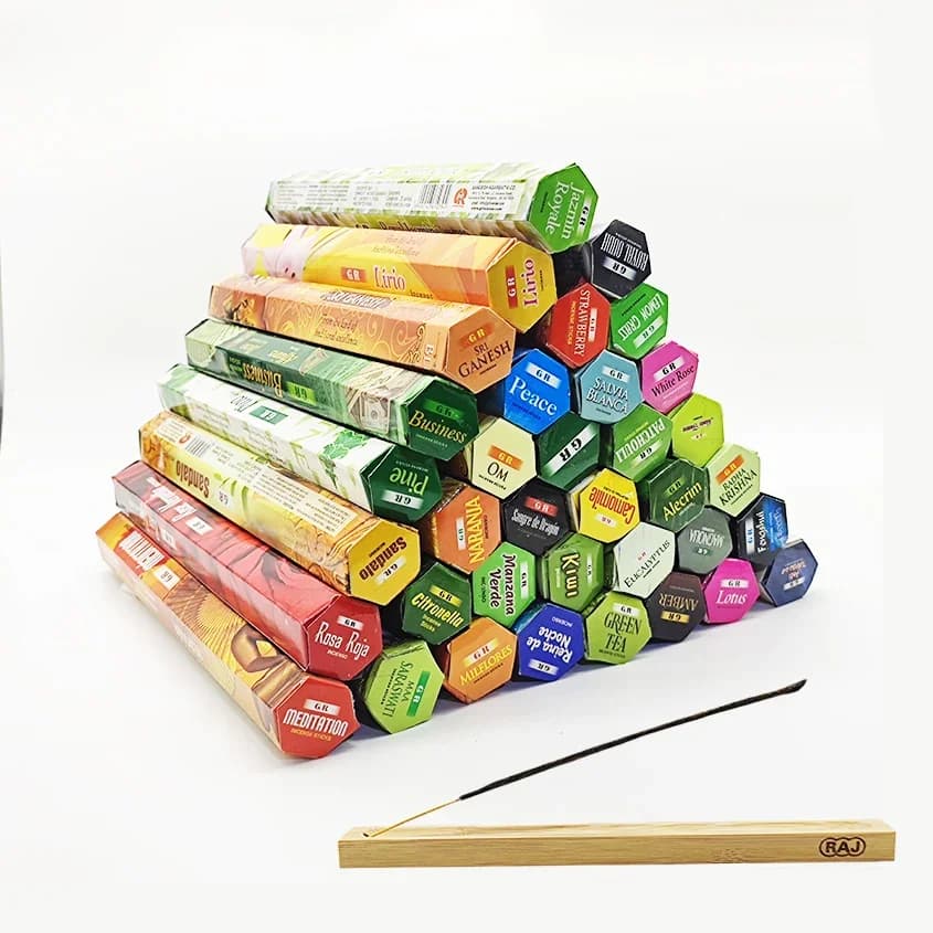 YXYMCF 20 Sticks India Palo Santo Natural Incense Coconut Sandalwood Jasmine Aromatherapy Household Bedroom Toilet Tibetan Cense
