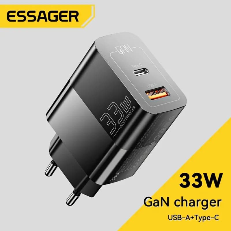 USB Charger C Essager 33W GaN Type C PD Quick Charging for iPhone 14 13 12 11 Pro Max XS 8 P for iPad Pro Air iPad Mini
