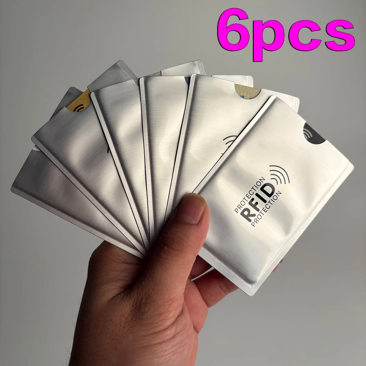 6pcs RFID Blocking Card Sleeves - Theft-Proof, NFC Shielding ID And Credit Card Protectors with a Geometric Design