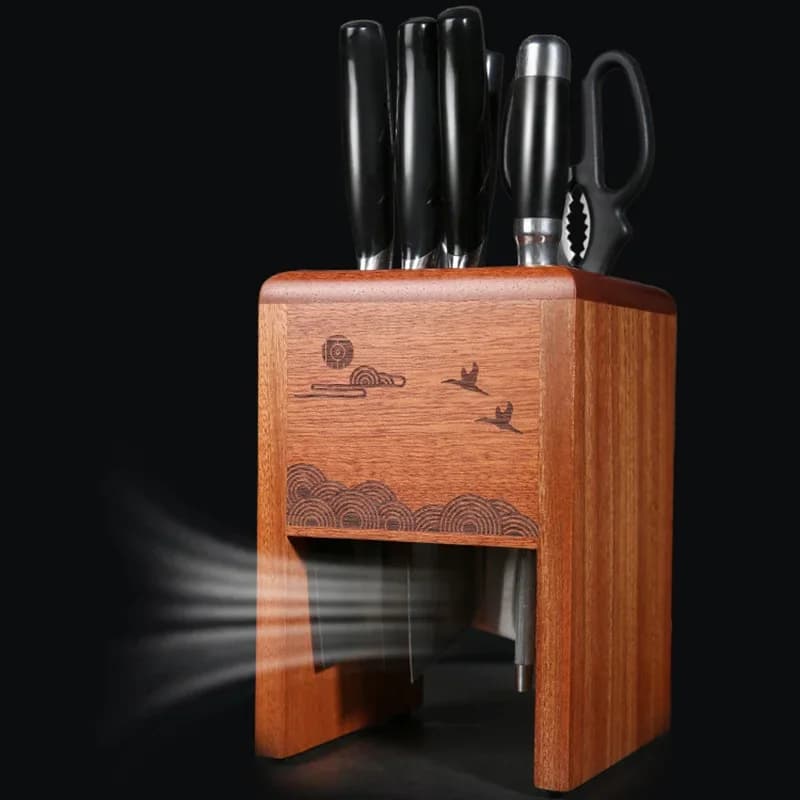 Portacoltelli da cucina per chef in legno addensato, grande e stabile, per la casa, accessori per riporre blocchi di coltelli, ristorante, bar, portacoltelli