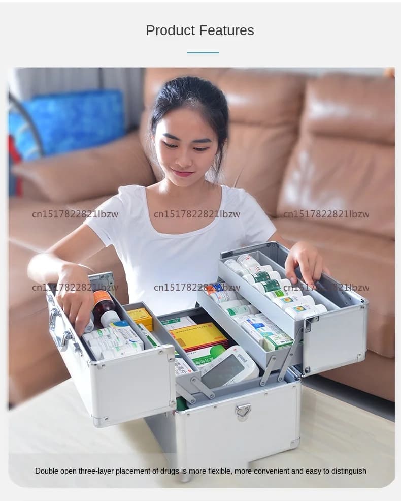 Medicine Box Household Medicine Box Family Pack Multi-Layer Medical Care First Aid Kits First Aid Kit Full Set of Emergency