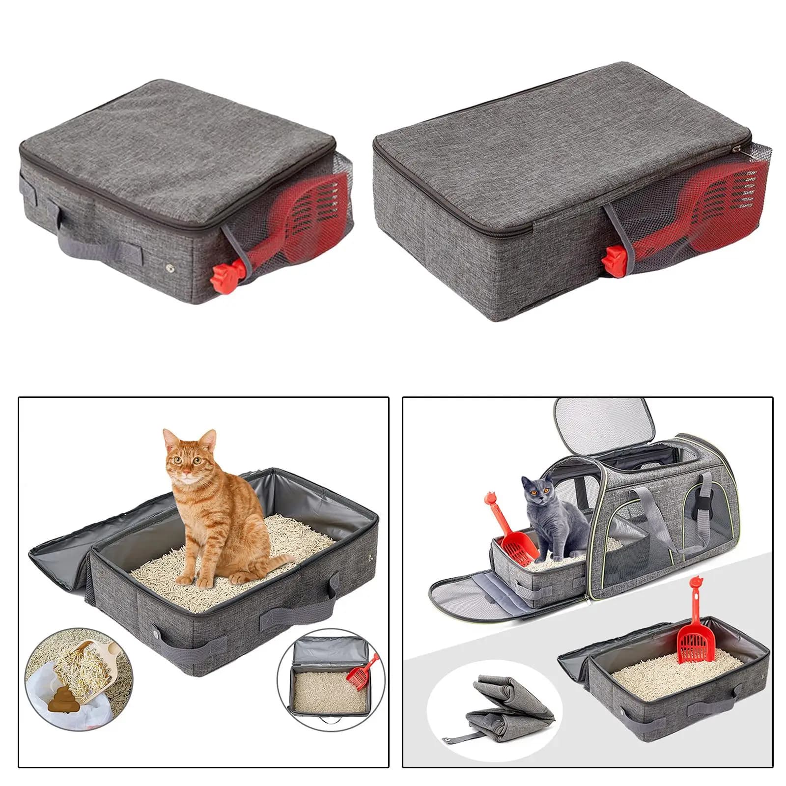 Foldable Cat for Travel with Cover Collapsible for Car Toilet