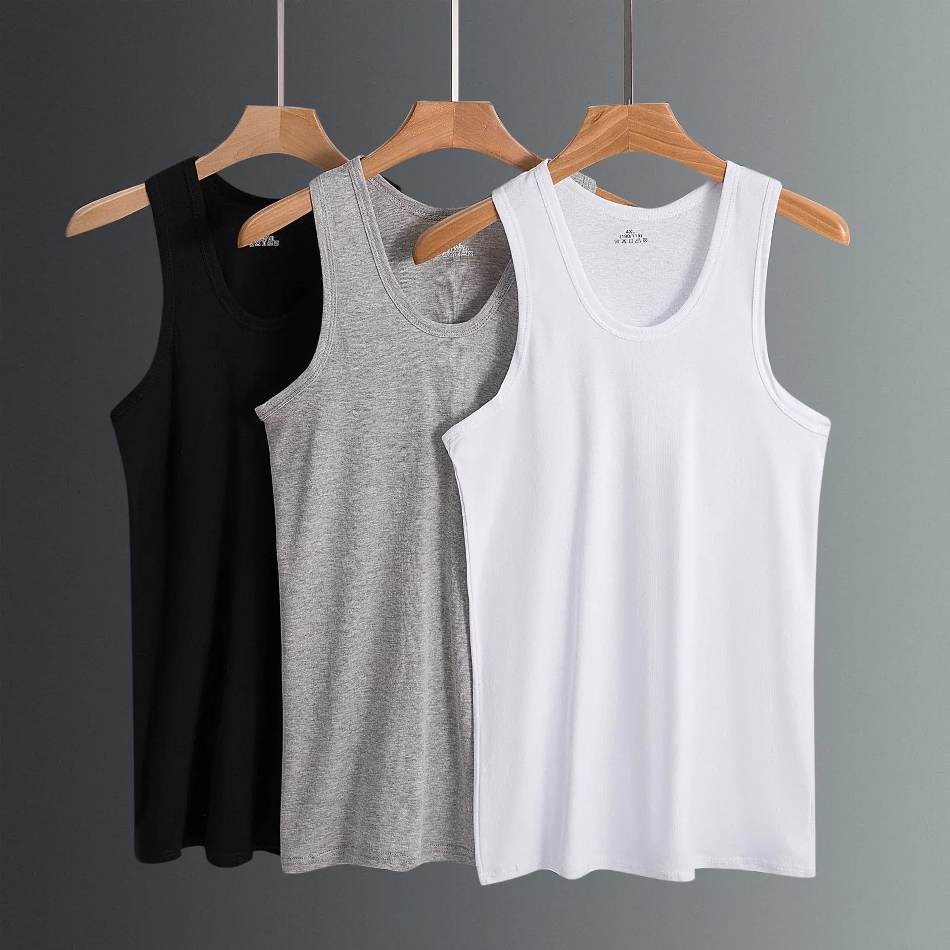 3Pcs Men Muscle Vests Cotton Mens Underwear Sleeveless Tank Top Solid Muscle Vest Undershirts Gymclothing Bodybuilding Tank Tops