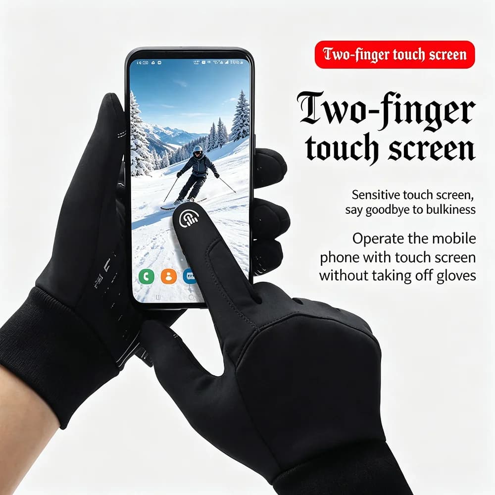 Men's Winter Knitted Full‑Finger Gloves Warm Touch Screen Elastic Thermal Glove for Motorcycle Cycling Gym Fitness Running Items