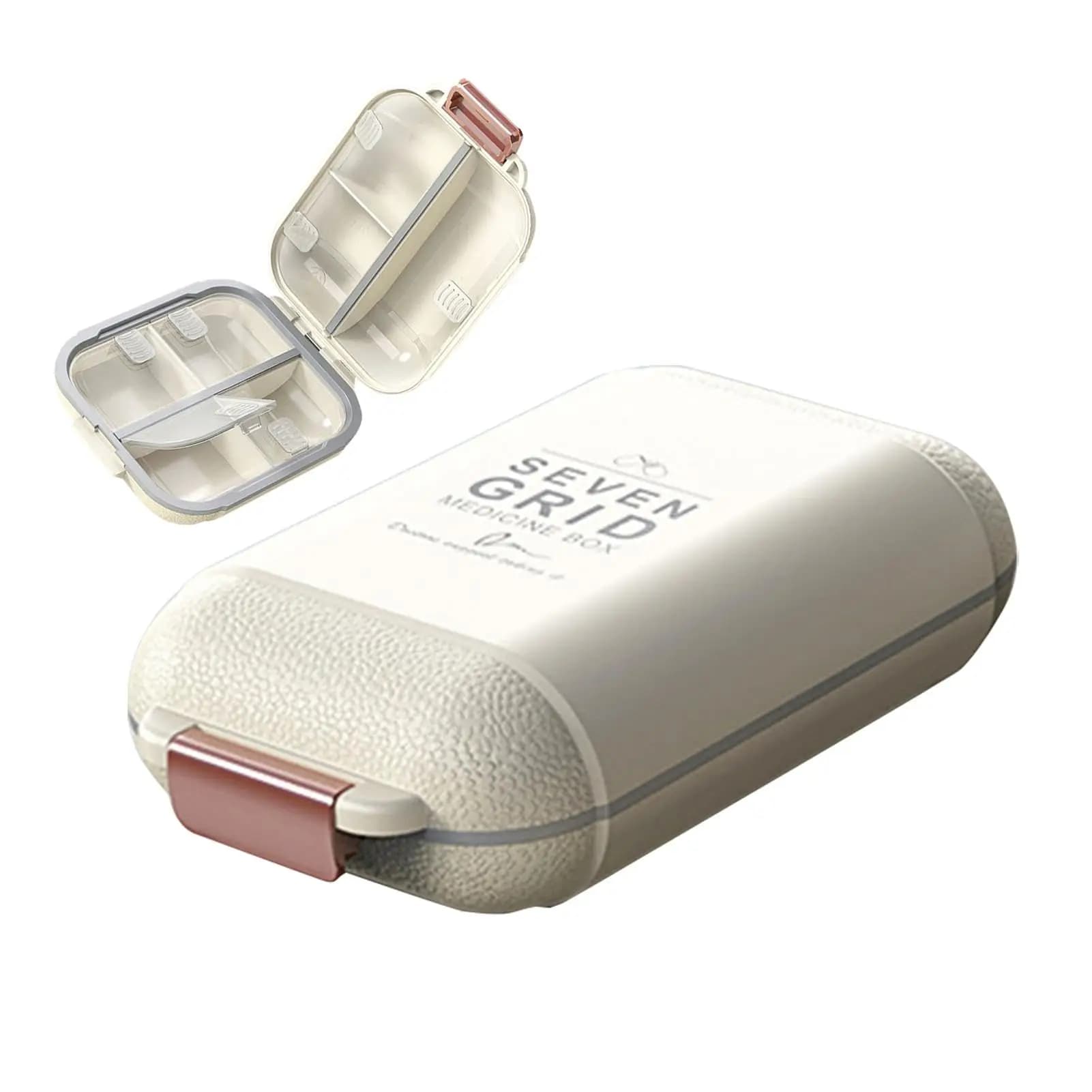 7 Grids Weekly Portable Travel Pill Box Sealable Moisture-Proof Pills Container Storage Tablets Vitamin Medicine Organizer