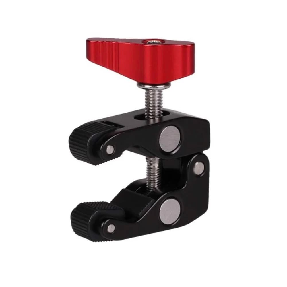 Nuovo morsetto per granchio per asta con vite da 1/4 "3/8" per treppiede per fotocamera Supporto per monitor LCD Braccio magico