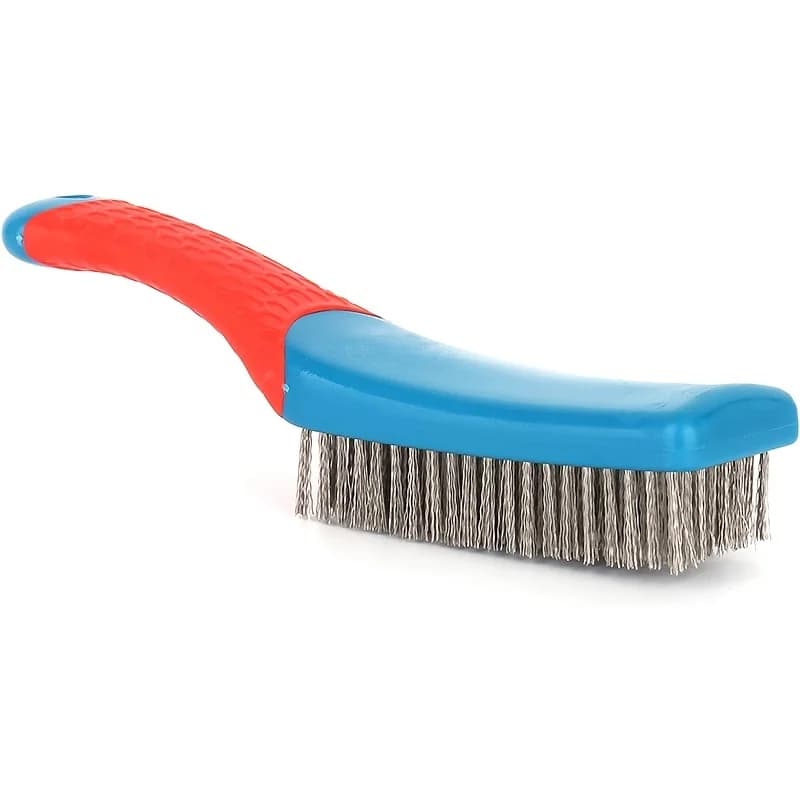 Durable stainless steel wire brush with comfortable plastic handle: perfect for removing rust, welding waste, dirt and paint