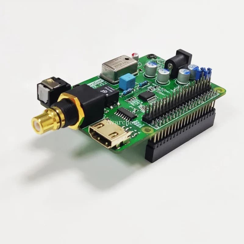 Nvarcher I2S coaxial optical HDMI DAC digital audio card DSD512 expansion decoding card for Raspberry Pi 2B + 3B 4B