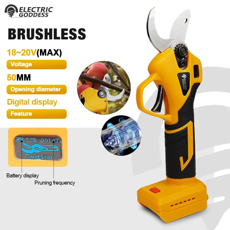 Electric Goddess Brushless Garden Scissors for Battery Dewalt 20V Electric Shelf Shears Carbon Steel Wireless Electric Tool