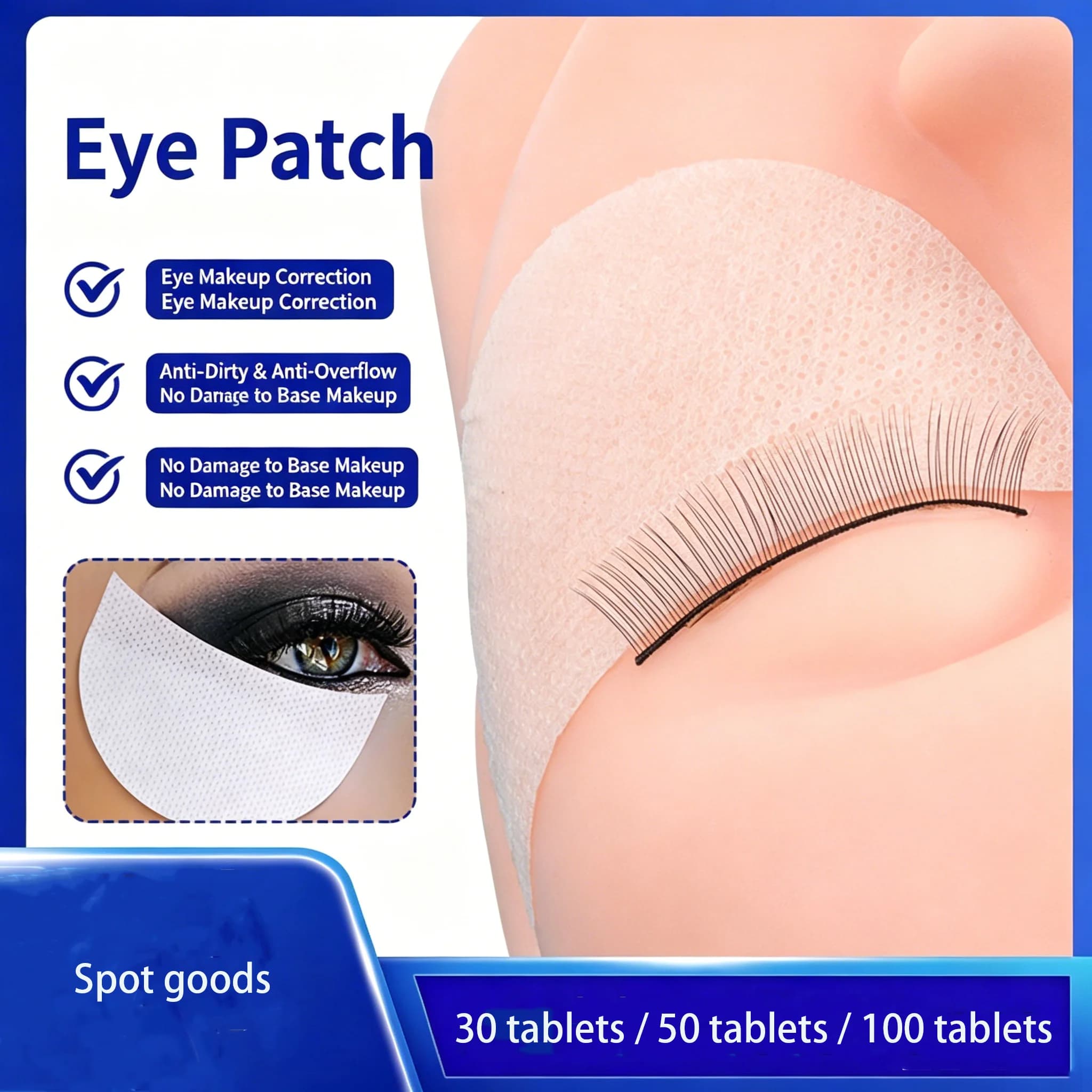 30/50/100PCS Eyeshadow Eyeliner Shields – Under Eye Protection Stickers for Lash Extensions