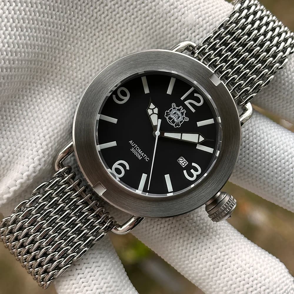 Orologio Steeldive 2025 SD1912 Cassa spazzolata oversize 47MM con lunetta girevole Vetro zaffiro Orologio automatico impermeabile 3000M da uomo