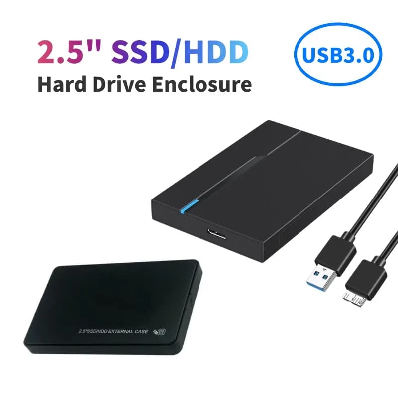 2.5" External Hard Drive Enclosure USB 3.0 USB3.1 Hard Disk Case 6TB Supports 7mm 9.5mm SATA SSD HDD For Laptop PC