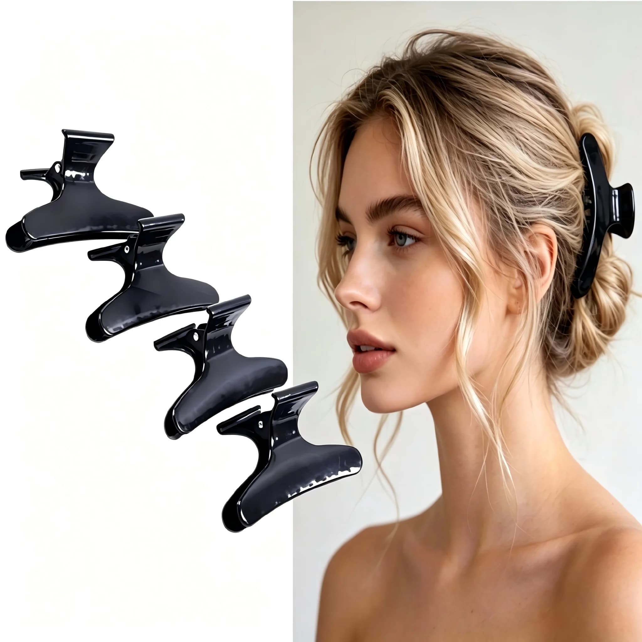 12 pcs/set Butterfly Keeping Hair Claw Section Tools For Styling Hair Clips Forks Pro Salon Fix Hair Hair Wiper Tool