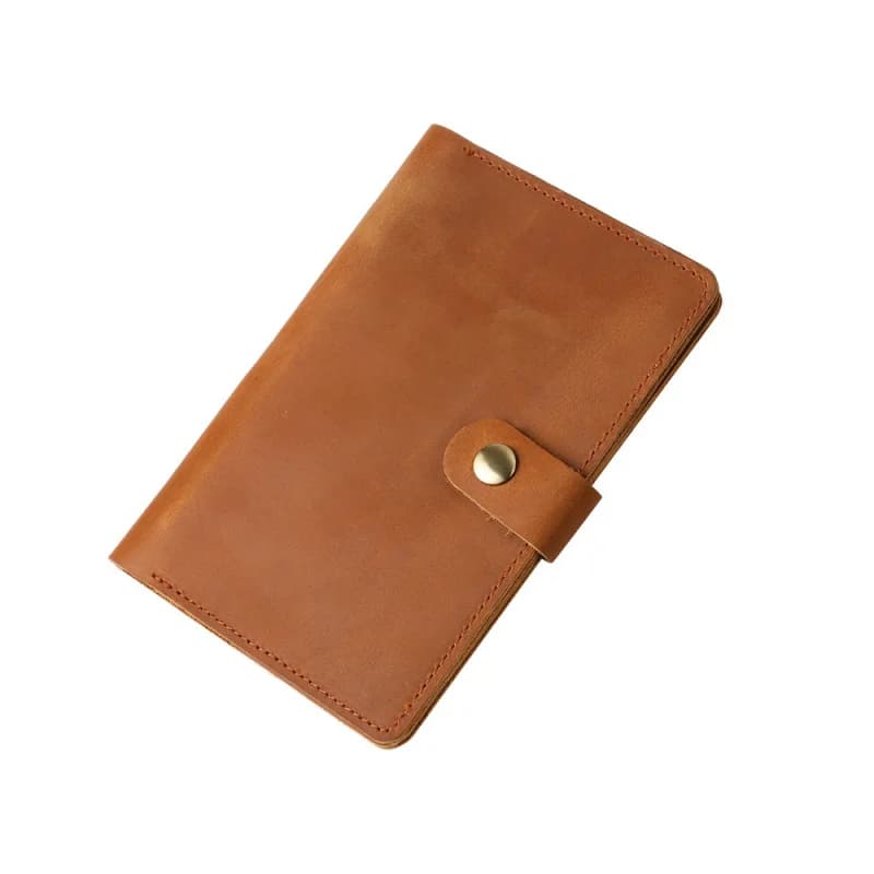 Copertina per Diario in Vera Pelle per Quaderni da Campo, Blocco Note Portatile per Passaporto con Anello Portapenna, Adatta per Quaderni Tascabili da 3.5'' X 5.5''