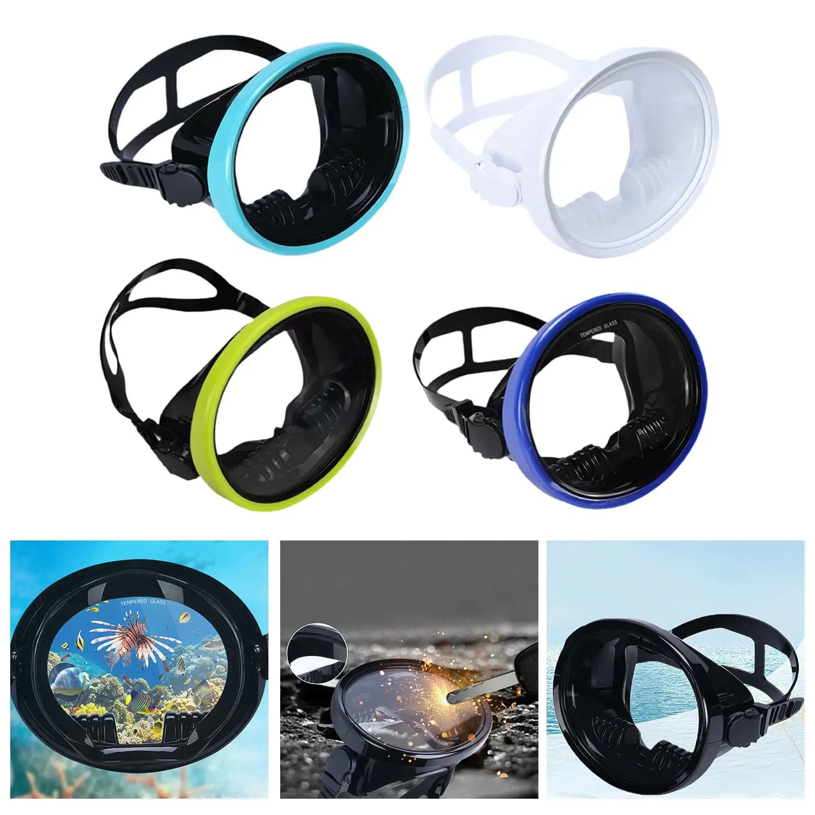 Single Lens Diving Mask Anti Fog Snorkeling Mask for Spearfishing Freediving