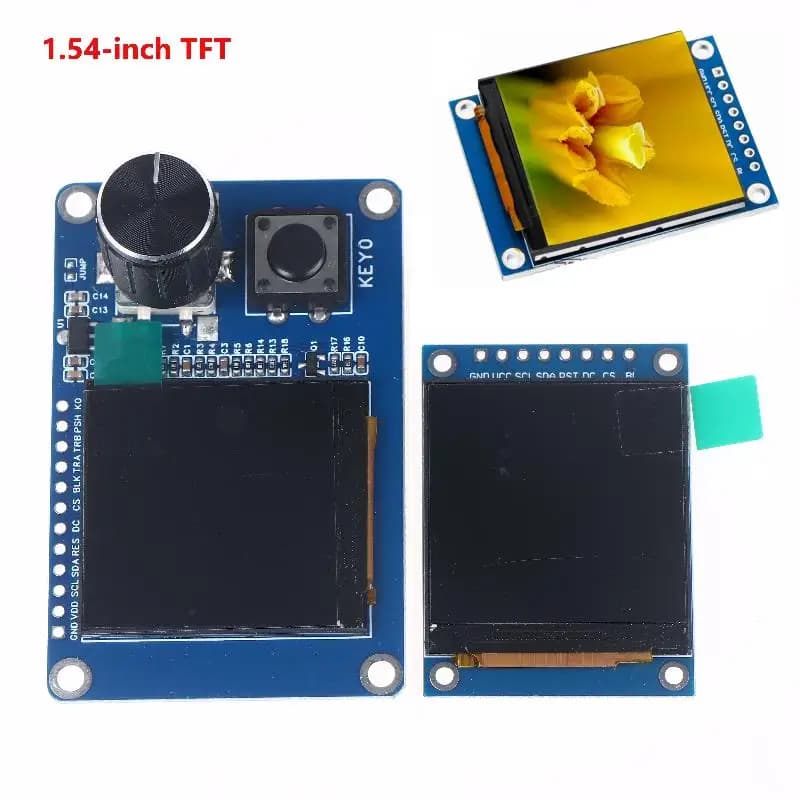 1.54 inch TFT LCD display module with EC11 rotary encoder button, IIC/I2C SPI 240x240 interface for Arduino ESP32 ESP8266 DIY