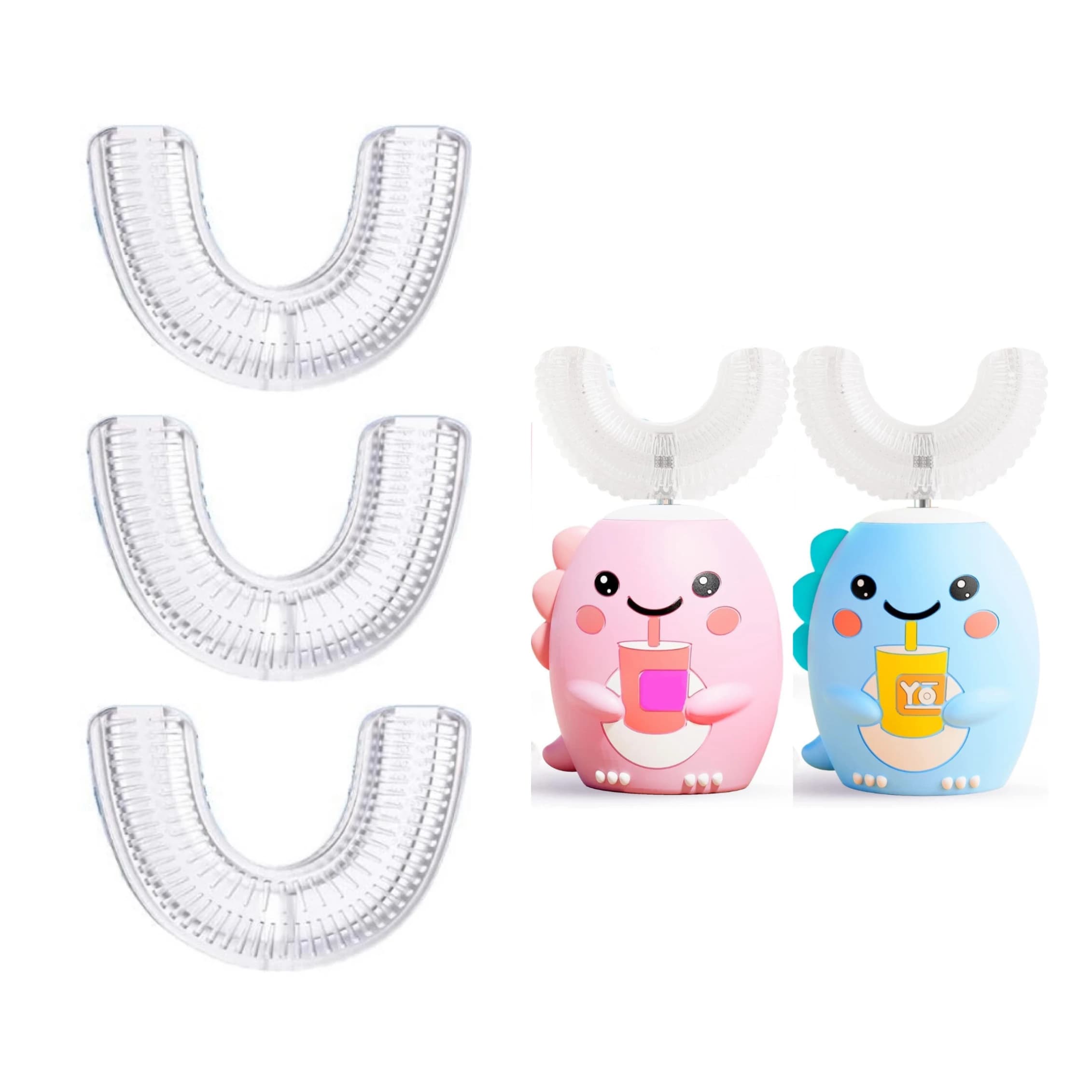 Replacement Toothbrush Heads for DYCROL Kids U Shaped Electric Toothbrush 360 Degrees Kids silicone Brush Accessories Nozzles