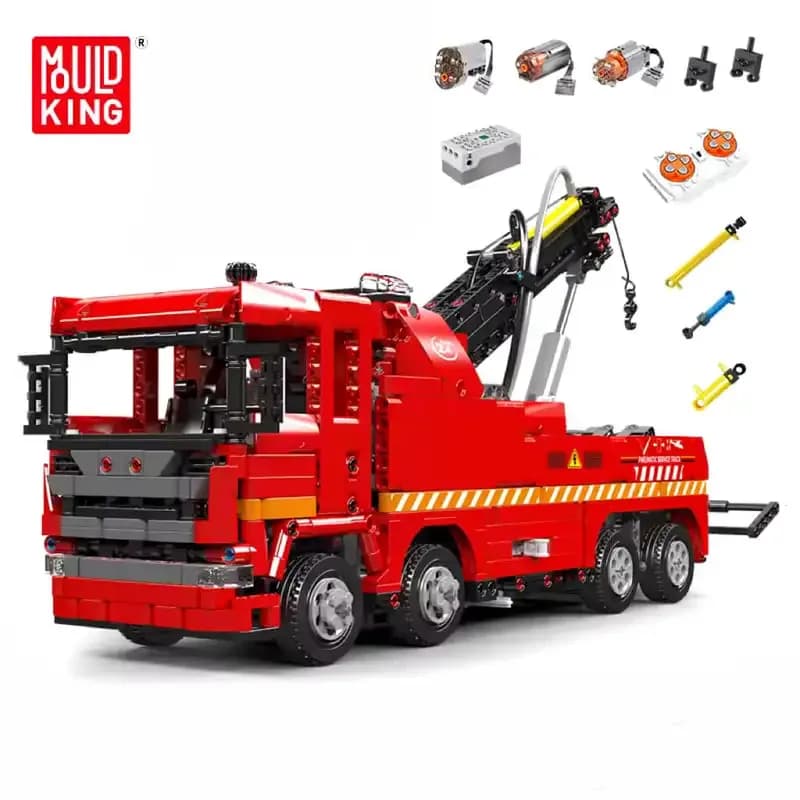Mould King 19017 Tecnico Il Camion di Salvataggio Motorizzato A Aria Blocchi di Costruzione MOC Veicolo Giocattoli di Mattoni Per Il Capretto Regalo Di Natale