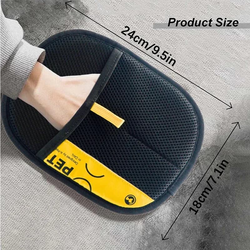 2 in 1 Electrostatic Pet Hair Remover Grooming Glove Reusable Washable Lint Roller Brush Non-Toxic Safe For Cats Dogs Shedding