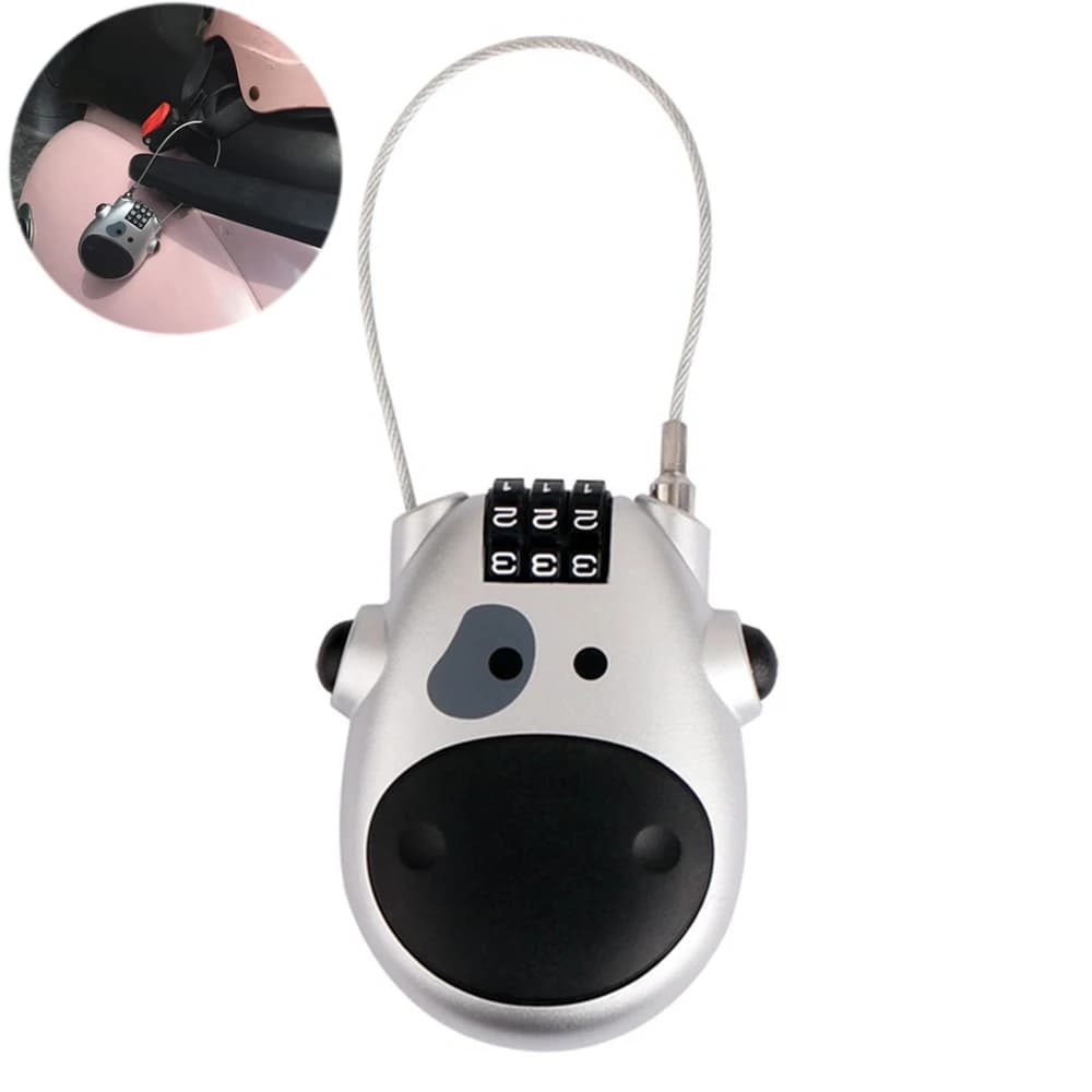 Bike helmet padlock telescopic motorcycle helmet padlock with cable code steel toboggan for bicycle lock for suitcase code high precision wheel