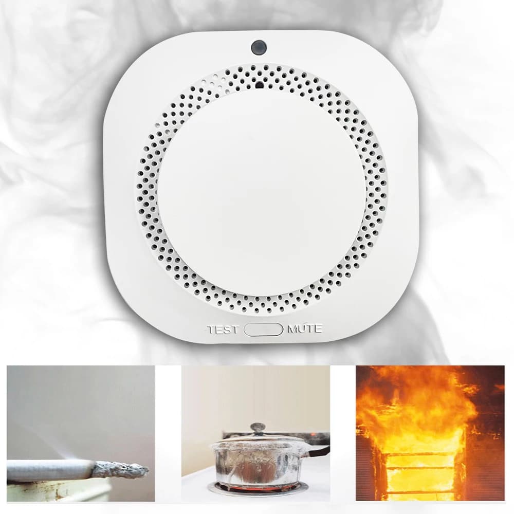 Sensore rilevatore di fumo indipendente Sicurezza di magazzino domestico Allarme antincendio di fumo intelligente Allarme sostituibile De Seguridad Para Casa