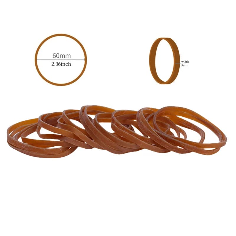Elastici dimensioni 60x5MM 50 pezzi elastici per forniture per ufficio cartelle per rifiuti cartelle per lettiera elastici (2.36x0.2 pollici)