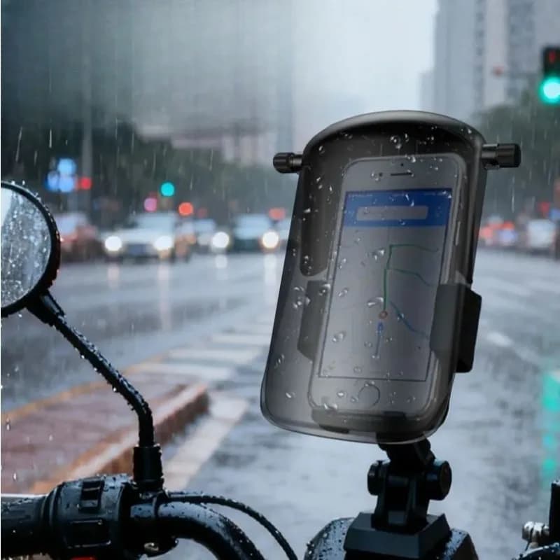 Supporto per telefono da moto da casco con parasole antipioggia, supporto impermeabile per cellulare da moto con protezione solare