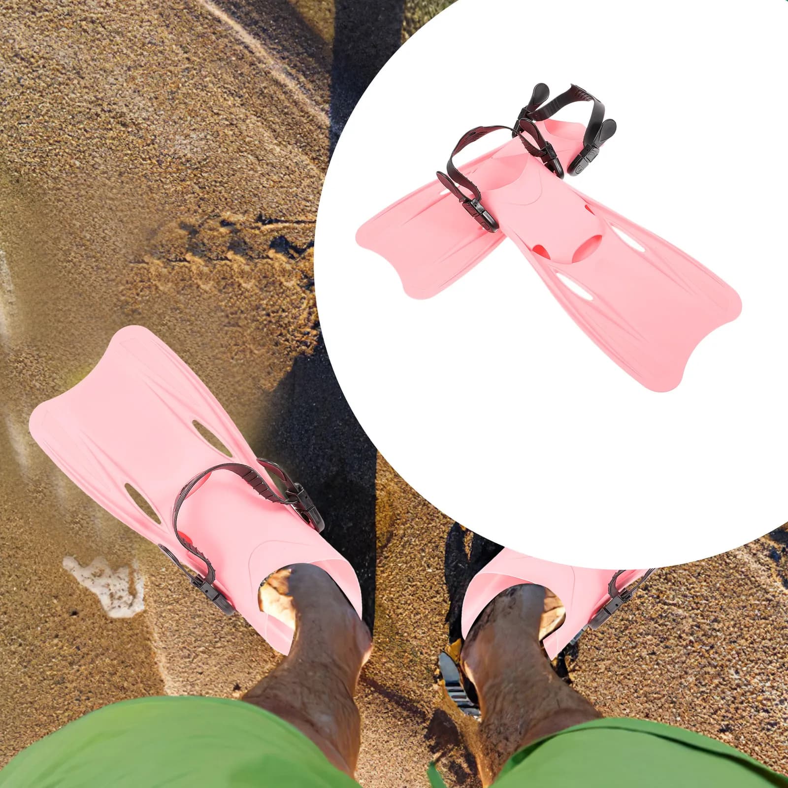 1 Paio di Pinne da Snorkeling Leggere e Regolabili in Plastica per Uomo e Donna, Attrezzatura per Nuoto, Allenamento e Immersioni