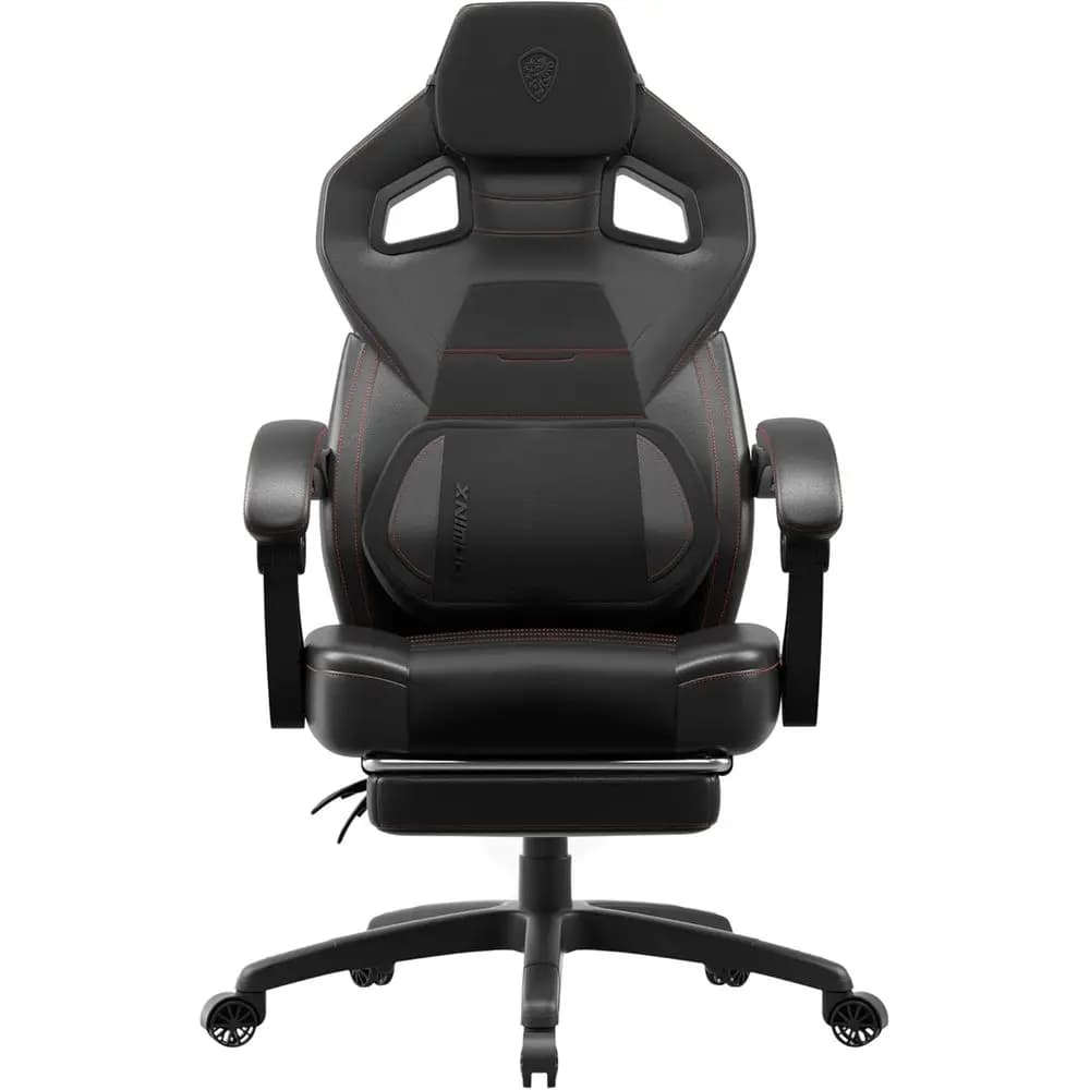 Sedia da Gaming Ergonomica per Persone Alte e Robuste con Massaggio Lombare, Seduta Larga per 350 libbre, Sedia da Ufficio Nera