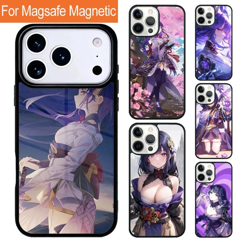 Custodia per telefono con ricarica wireless magnetica Raiden Shogun Baal per iPhone 17 Pro 16 15 13 12 11 Pro Max Air 14 Plus con cover MagSafe