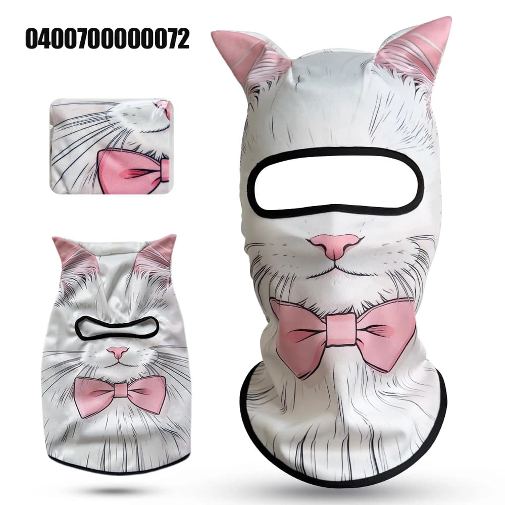 3D cat-shaped mask for bikers, integral mask, nice animal mask for motorcycle, off-road, windproof and breathable.