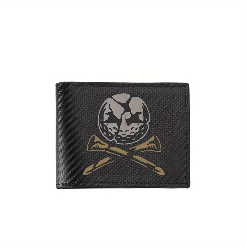 Teschio palla da golf ossa design Portafogli da uomo Semplice Business Moderno ed elegante Stampa Design Regali per padre fidanzato Natale L