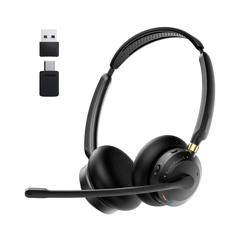 Cuffie Wireless Acer con Microfono per Lavoro, Ufficio e Casa, Progettate per Team Remoti e Chiamate Clienti, Cuffie Bluetooth con Cancellazione del Rumore