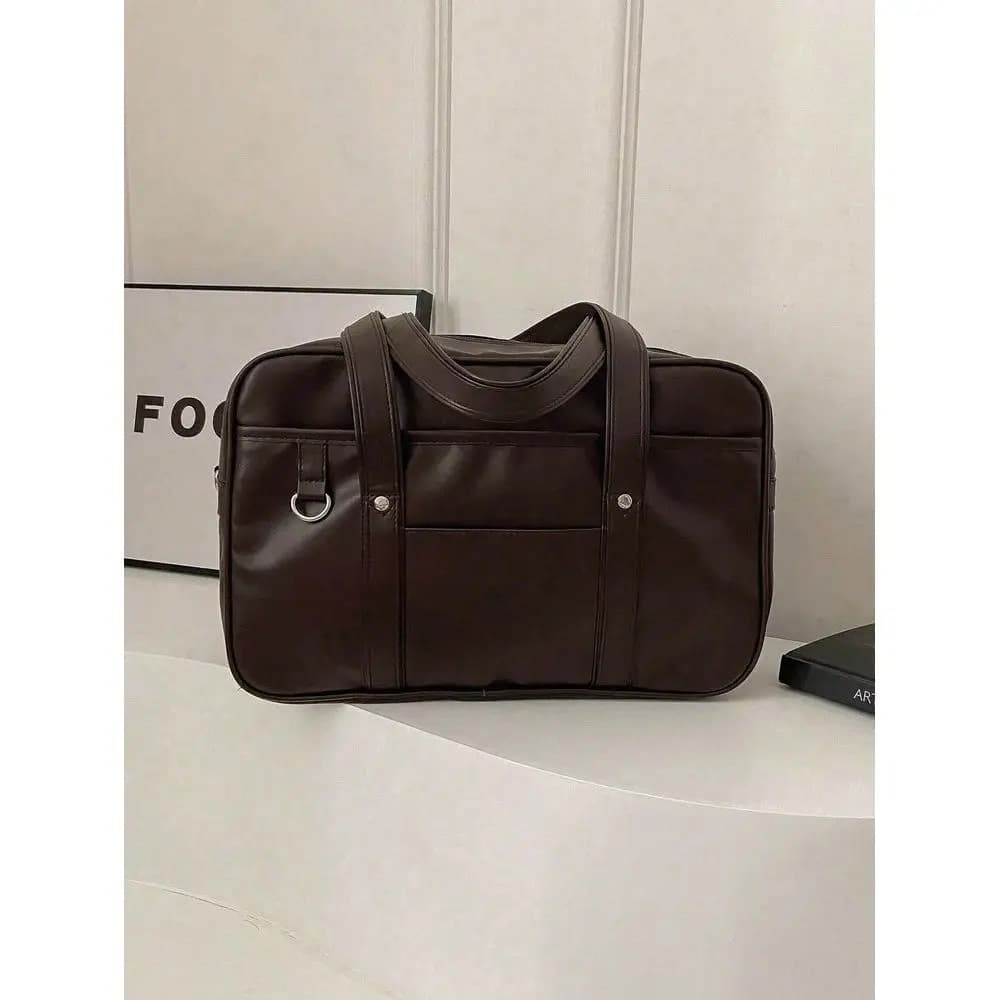 Fashion OL Tote Bag, Womens PU Leather Handbag, Solid Color Large Capacity Shoulder Bag, Suitable For Work