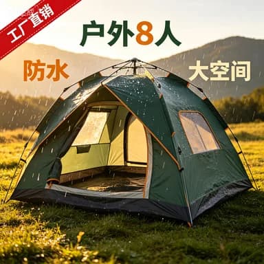 Tenda a Tunnel per Campeggio Esterno e Domestico in Tessuto di Nylon Impermeabile 4 Stagioni con Foro per Stufa