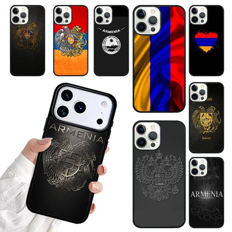 Armenian Flag Phone Case For iPhone 17 16 15 14 13 12 11 Pro Max 17air Shockproof Cover Fundas