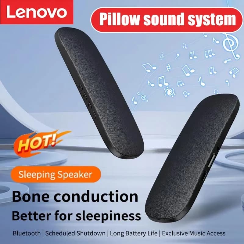 Altoparlante Bluetooth a Conduzione Ossea Lenovo per Dormire, Dispositivo Bluetooth Sotto il Cuscino, Ausilio Portatile per il Sonno, Auricolari