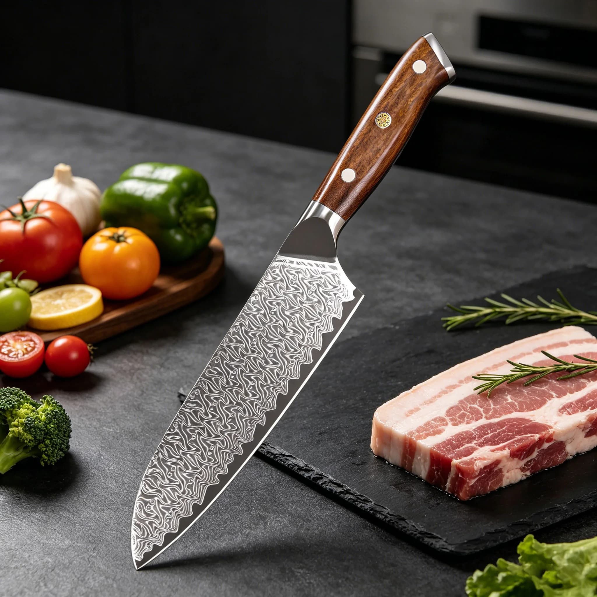 Premium 67 Layers VG10 Damascus Utility Knife Sharp Santoku Knife Paring Meat Fruit Vegetable Peeling Knife Kitchen Cooking Tool
