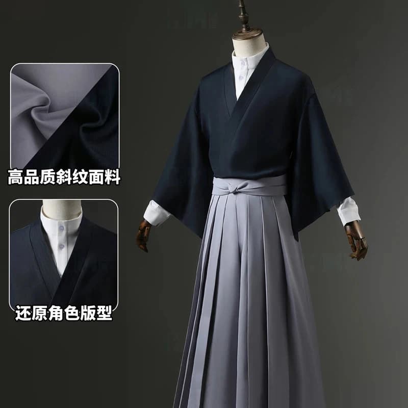 ABC123Anime Zenin Naoya Costume Cosplay Giapponese Hakama Uniforme Kendo con Parrucca e Orecchini per Uomo Donna Festa di Halloween C5,j'8.k/4