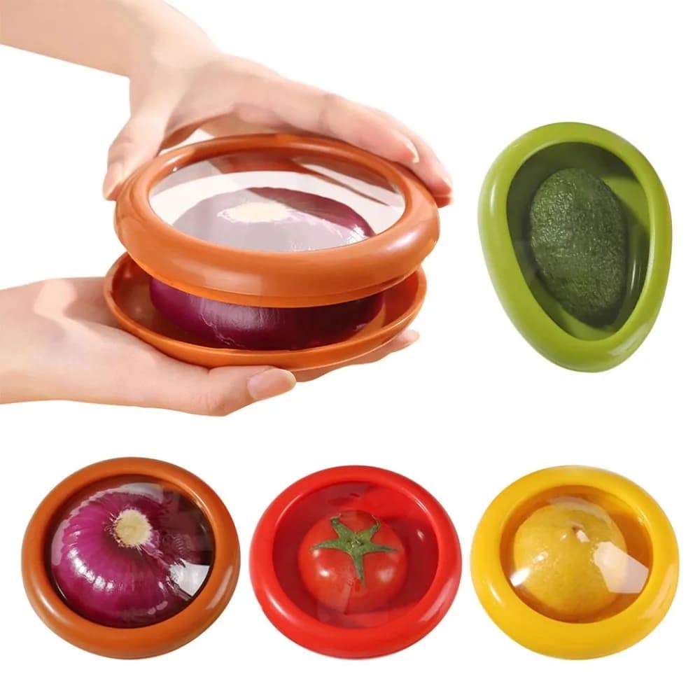 Transparent Avocado Fresh Keeping Food Saver Box Onion Tomatoes Lemon Fresh Storage Containers Film Fruit Sealed Crisper Kitchen
