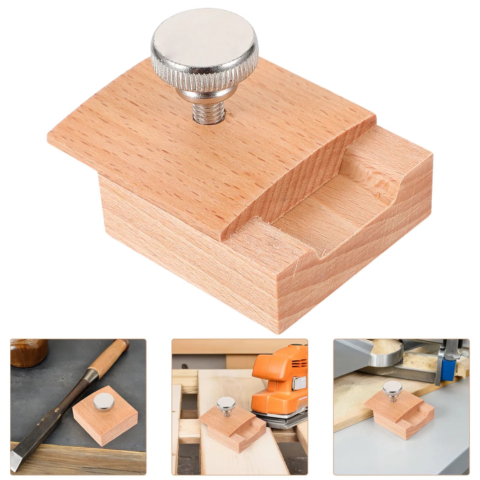 Blocco di Levigatura in Legno, Tampone per Levigatura Manuale per Bordi, Piccolo Blocco Abrasivo per Lucidatura Fai-da-Te e Lavorazione Artigianale