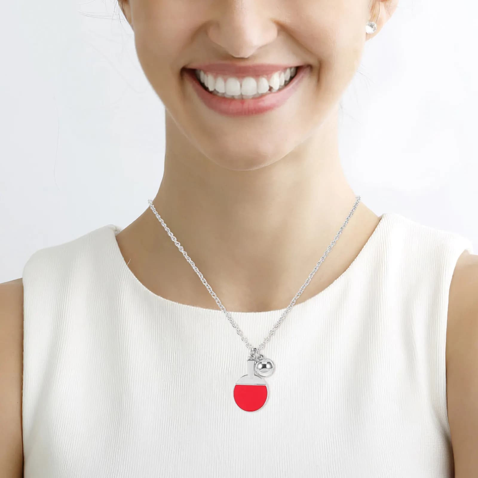 Collana con Ciondolo Racchetta da Ping Pong per Donne, Gioielli Sportivi Leggeri, Regalo per Appassionati di Tennis da Tavolo, Choker Trendy, Pezzo Unico Mini